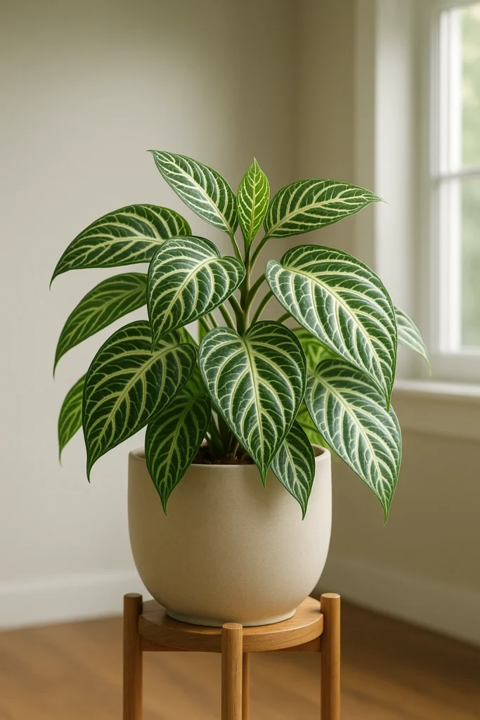 A beautiful, healthy rare houseplant in a well-lit room.